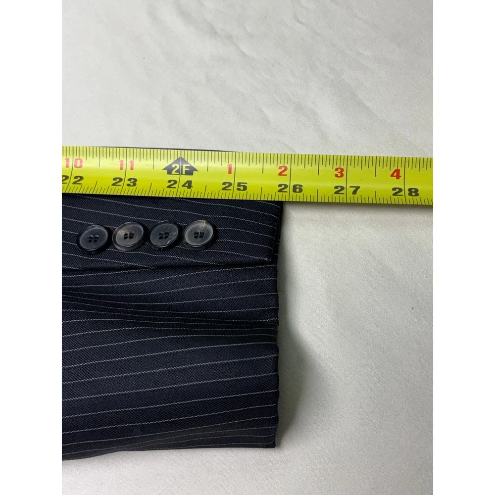 Hugo Boss Selection Portman Tower Blazer‎ Silk Wool Pinstripe Mens 42R black